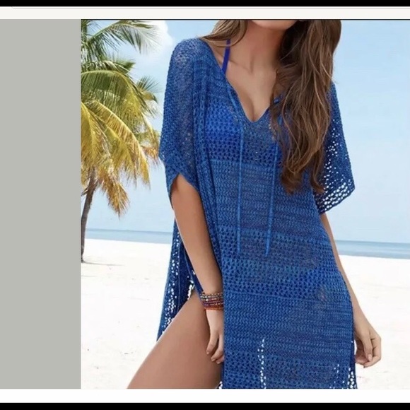 New Venus Knit Swimsuit Cover-up Crochet Tunic - Picture 6 of 10